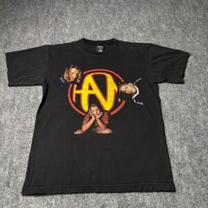 Vintage 1998 Hanson Band T-Shirt Mens Medium Black PolyGram Graphic Tee 90s Pop